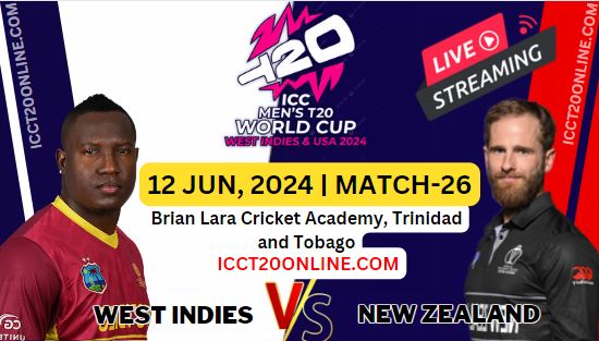 [Match-26] West Indies Vs New Zealand T20 World Cup Live Stream 2024