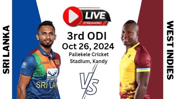 [3rd ODI] Sri Lanka Vs West Indies Cricket Live Stream 2024