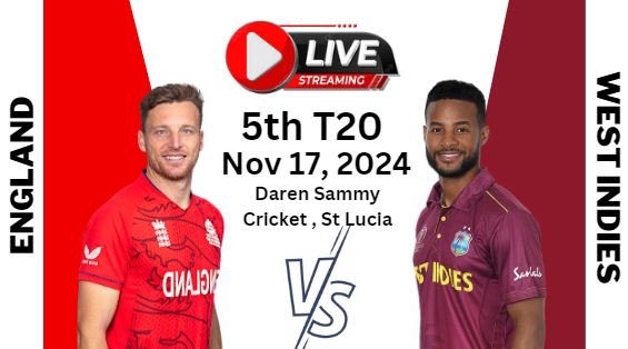 [5th-T20] West Indies Vs England Cricket Live Stream 2024